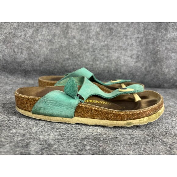Birkenstock Gizeh Sandals Womens Size 36 Green Suede Thong Toe Post EU 36 - Picture 4 of 8